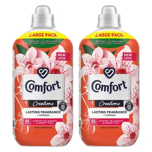 Comfort Fabric Conditioner Cherry Blossom & Sweet Pea 1.65 Litre, 55 Washes, 2Pk