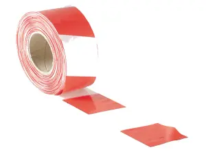 Faithfull 002570500RWTB Barrier Tape 70mm x 500m Red & White FAITAPEBARRW