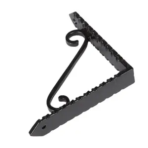 Hammer & Tongs Notched Scroll Iron Shelf Bracket - D105mm - Black - Pack of 2