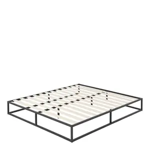 Dekker Minimal Metal Bed - 25 cm High Black / Double (4'6)