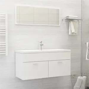 Yamna 1000mm Single Bathroom Vanity with Integrated Ceramic Basin White