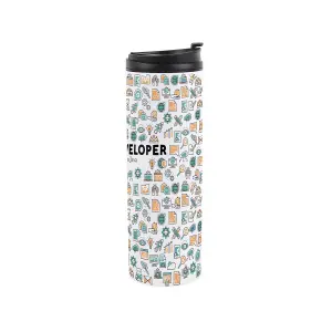 Web Developer Travel Mug - Novelty Website & IT Software Gift - Stainless Steel Double-Walled Hot/Cold Drinks Travel Flask