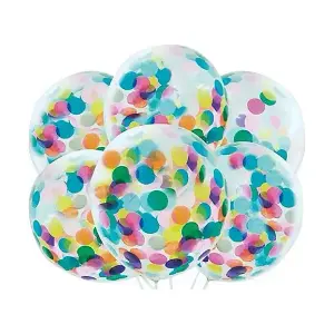 Globes Confetti Balloon (Pack of 6) Clear/Multicoloured (One Size)