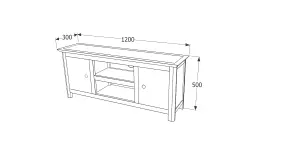 Perth 2 door wide TV unit, grey with stone insert top