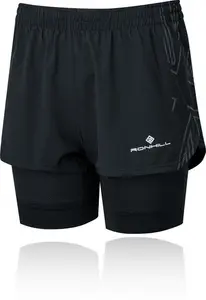 Ronhill - Tech Marathon Twin Women's Shorts | Black - UK X Small