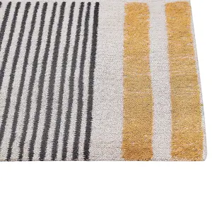 Cotton Area Rug 200 x 300 cm Yellow and Black KATRA