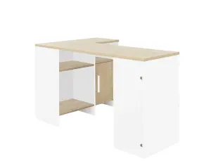 Diagone Chestnut & White Corner Desk