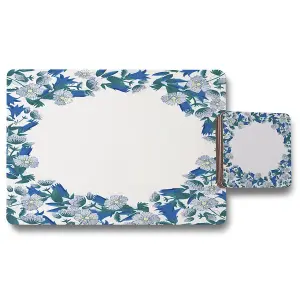 Winter Blue Flowers (Placemat & Coaster Set) / Default Title