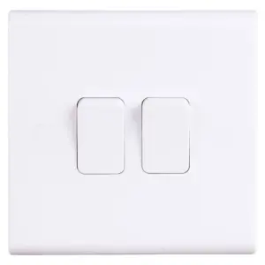 Deta S1204 Slimline Light Switch 2 Gang 10 Amp SP 2 Way