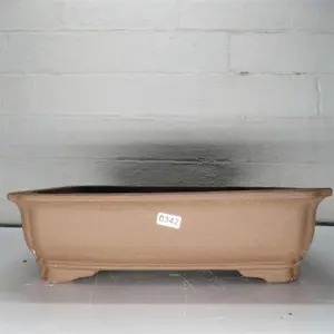 31cm Unglazed Bonsai Pot Oval - 31cm x 25cm x 8cm - Rectangle - Brown