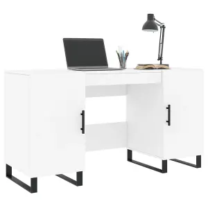 Berkfield Desk White 140x50x75 cm Engineered Wood