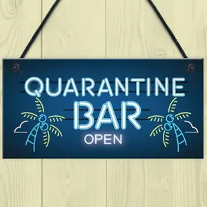 Red Ocean Novelty Quarantine Bar Sign Funny Home Bar Signs Man Cave Gift Decor Plaques