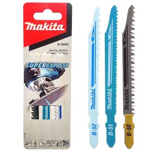 Makita B-06292 Piece Jigsaw Blades Super Express Long Life Blades Wood Metal 6PC