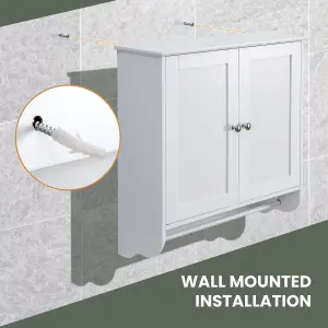 Costway Wall Mounted Bathroom Cabinet Hanging Medicine Cabinet w/ Towel Bar