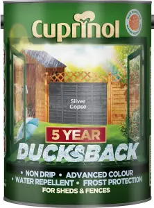 Cuprinol Ducksback Shed & Fence Paint Silver Copse 5L