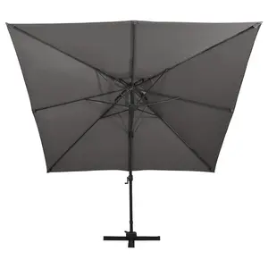 Berkfield Cantilever Umbrella with Double Top 300x300 cm Anthracite