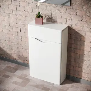 Nes Home Merton 500mm Modern Back To Wall WC Unit BTW Bathroom Furniture White