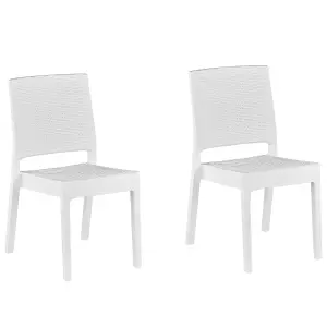 Set of 2 Garden Chairs FOSSANO Synthetic Material White