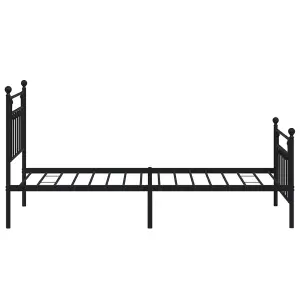 Berkfield Metal Bed Frame with Headboard and Footboard Black 100x190 cm