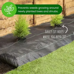 Heavy Duty Weed Membrane 2m x 10m - 100gsm Folded Weed Control Fabric for Landscaping, Patios, Flower Beds & Ground Cover