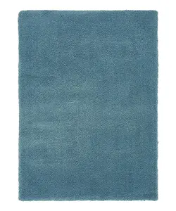 Duck Egg Shaggy Modern Plain Easy to clean Rug For Bedroom & Living Room -80cm X 150cm