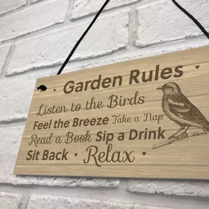 Garden Rules Sign Shabby Chic Garden Summerhouse Shed Sign Friendship Gift