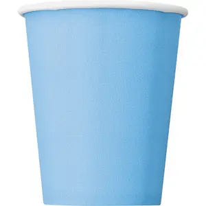 Amscan Paper Plain Party Cup (Pack of 8) Baby Blue (One Size)