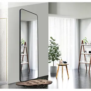 Kallas Metal Flat Wall Mirror Metal Black