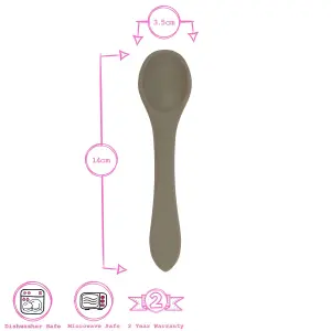 Tiny Dining - Baby Silicone Weaning Spoon - Silver Sage