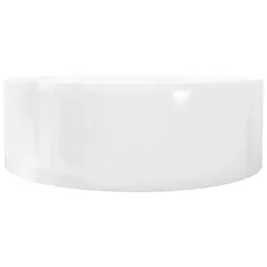 Ceramic Bathroom Sink Basin Faucet/Overflow Hole White Round