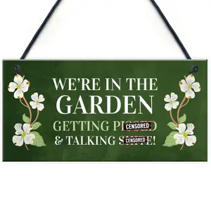 Funny Garden Sign Hanging Wall Sign Summerhouse Plaque Gift For Her