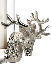 Interiors by Premier Hurricane Candle Holder, 2 Stag Head Design Candle Holder, Transparent Candlestick Holder