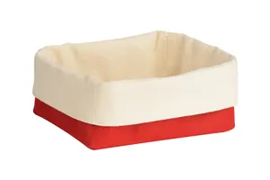 Red And Cream Folded Design Small Bread Basket