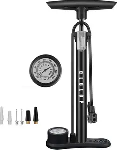 CLOLOP Bike Pump Bicycle Floor Pump Stand Pump Ball Pump With Presta & Schrader Valves For Bike Tyre Sports Ball Balloons Swimming Rings, Etc.