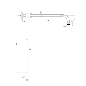 ENKI Downton English Gold Traditional Rigid Solid Brass Shower Riser Rail G11