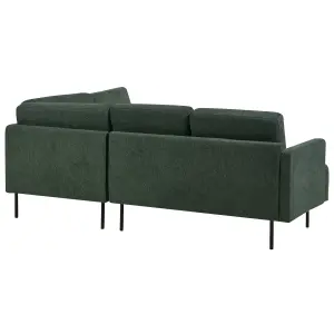 Left-Hand Corner Sofa BREDA Dark Green Fabric Left Hand