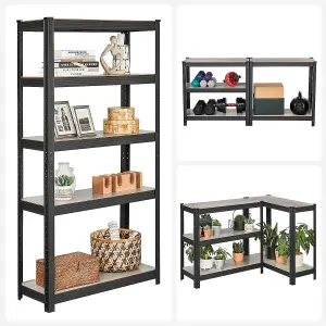 Shelving Unit, 30 x 75 x 150 cm, 650 kg Load Capacity (130 kg per Shelf), Industrial, Adjustable Storage Shelves, for Room