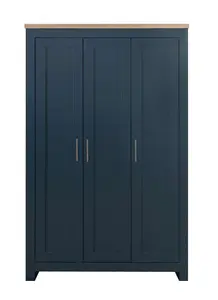 Birlea Highgate 3 Door Wardrobe Navy Blue & Oak