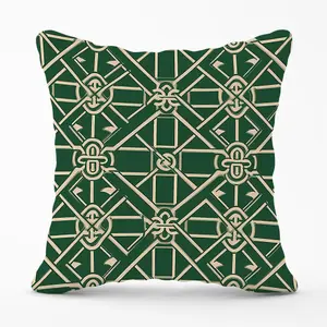 Green Lattice Design Cushions 45cm x 45cm