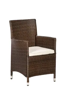 CANNES Mocha Brown KD Carver Chair including Cushion - pack of 2