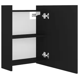 Berkfield Bathroom Mirror Cabinet Black 62.5x20.5x64 cm Engineered Wood