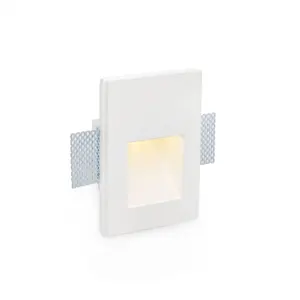 Luminosa Plas LED 1 Light Indoor Recessed Wall Light White Plaster