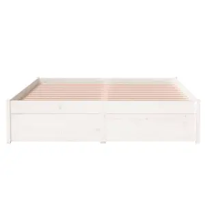 Berkfield Bed Frame White Solid Wood 120x190 cm Small Double