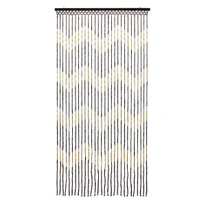 JVL Provence Beaded Door Curtain, 90 x 180 cm, Zig Zag