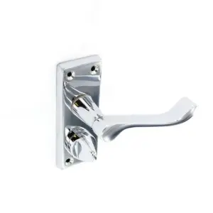 Securit Chrome Scroll Privacy Door Handle (Pack of 2) Silver (105mm)