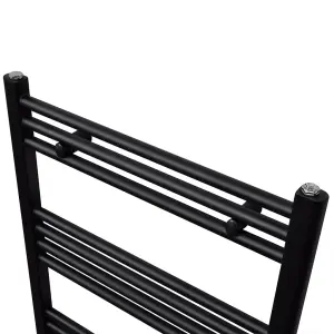 Bathroom Heating Towel Rail Radiator Straight 600x764 mm Black