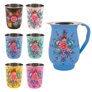 BillyCan - Picnic Jug Set - 300ml - Ocean Pansy Jug - Multicolour - 7pc