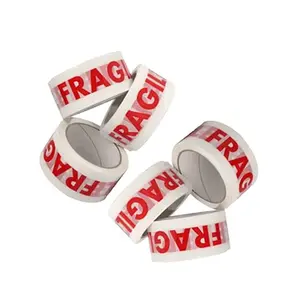 12 Rolls of Fragile Printed 50mm x 66m Strong Sticky Packaging Parcel Tapes