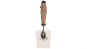 Toolty Bucket Trowel with Wooden Handle 130mm Stainless Steel for Scooping and Scraping Mortar Cement Plaster Masonry Brickwork K