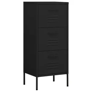 Berkfield Storage Cabinet Black 42.5x35x101.5 cm Steel